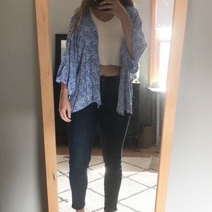 Light Weight Blue and White Kimono